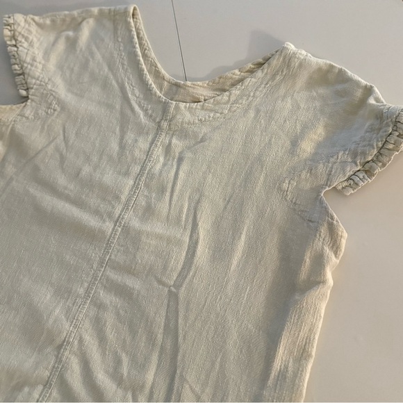 DUNES Vintage Cream Ruffle Sleeveless Coastal Cowgirl Boho Chic Top Lagenlook - Picture 5 of 6